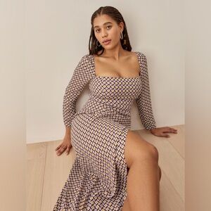 NWT Reformation Hilda Dress in Plaza - Size 8